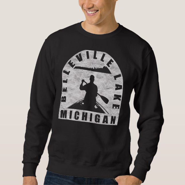 Sweatshirt Belleville Lake Canoeing Michigan (Devant)
