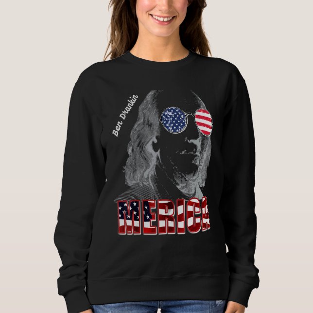 Sweatshirt Ben Boit En 1776 Lunettes de soleil Fête de l'Indé (Devant)