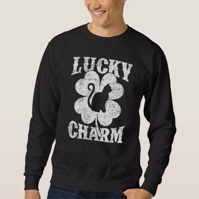 Sweatshirt Bengale Chat Shamrock Lucky Bengal Chat St Patrick (Devant)
