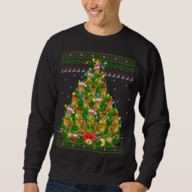 Sweatshirt Bengale Chat Xmas Éclairage Arbre Bengale Chat Ugl (Devant)