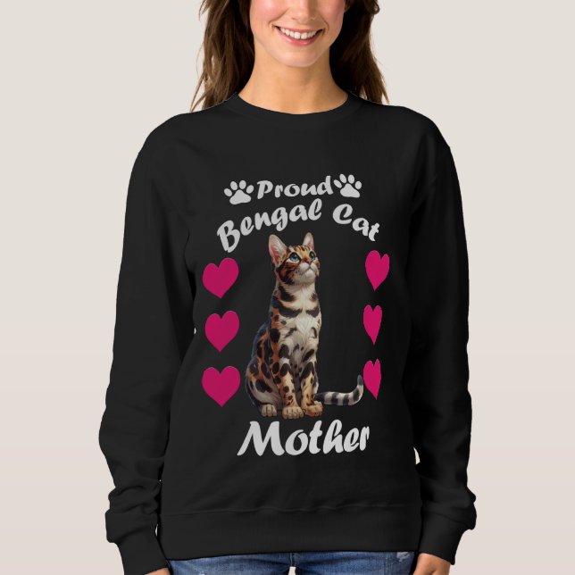 Sweatshirt Bengale Chats FIER BENGAL CAT MÈRE Funny Bengale M (Devant)