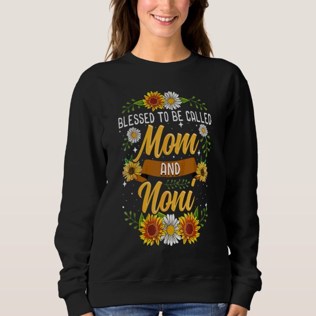 Sweatshirt Béni D'Être Appelé Maman Et Noni Sunflowers Co (Devant)