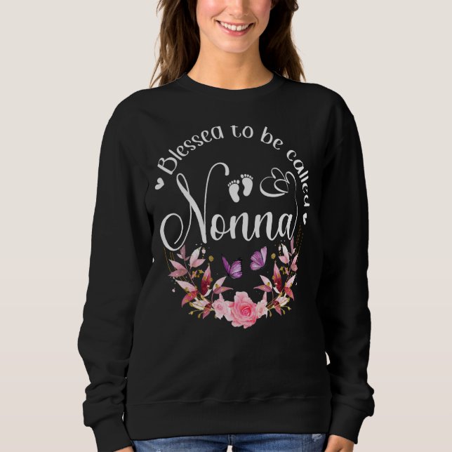 Sweatshirt Béni D'Être Appelé Nonna Femmes Décor Fleur Gran (Devant)