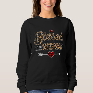 Sweatshirt Béni D'Être Appelé Stepmaman Leopard Red Plaid Mot