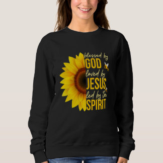 Sweatshirt Béni Par Dieu, Aimé Par Jésus, Tournesol, Abeille,