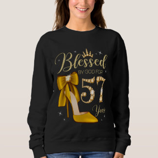 Sweatshirt Béni Par Dieu Pour 57 Ans 57e Anniversaire Woma