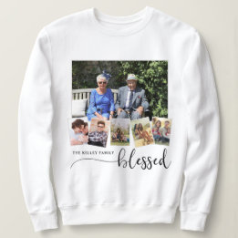 Sweatshirt Bénie, Personnalisée 6 Photo Collage Famille