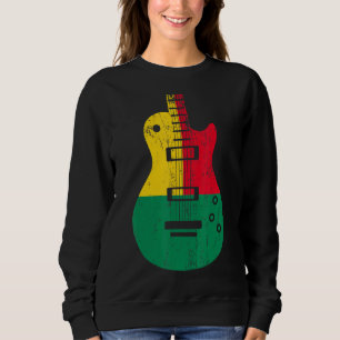 Sweatshirt Bénin Drapeau Guitare Vintage Musicien