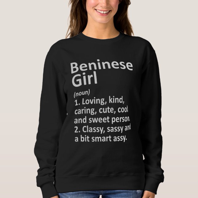 Sweatshirt Beninese Girl Bénin Funny Country Home Racines Des (Devant)