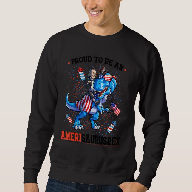 Sweatshirt Benjamin Franklin 4 juillet Dino Boys Hommes Améri (Devant)