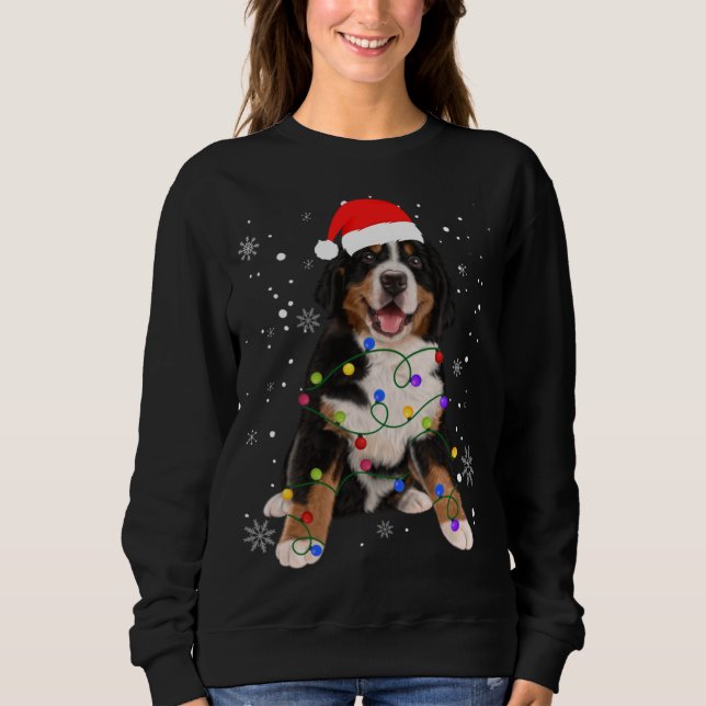 Sweatshirt Berese Mountain Dog Lights Christmas Matching Fam (Devant)