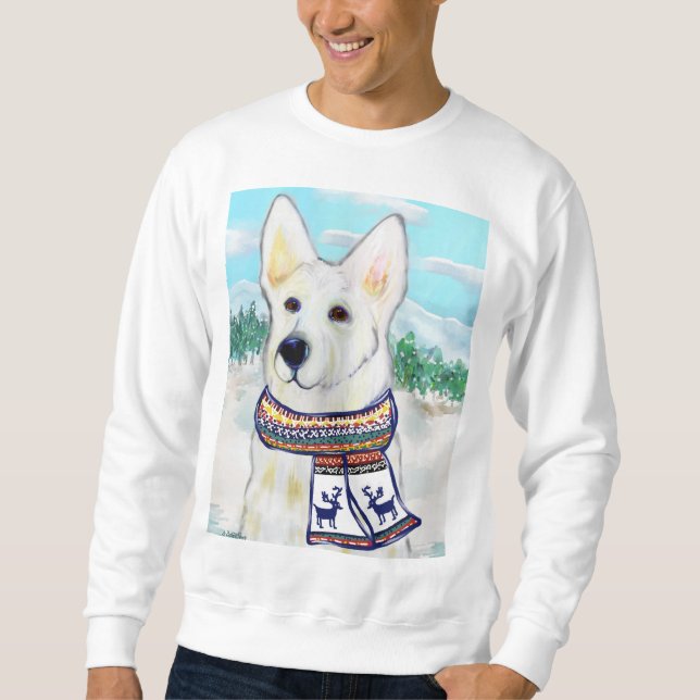 Sweatshirt Berger allemand blanc (Devant)