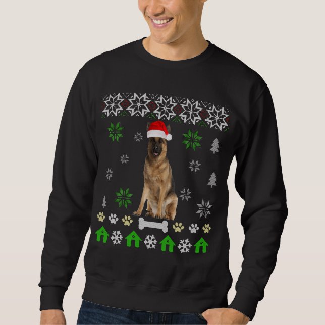 Sweatshirt Berger allemand laid Chien de Noël allemand berger (Devant)