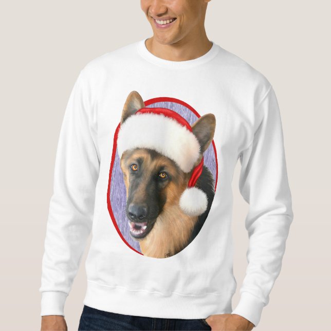 Sweatshirt Berger allemand Noël chapeau de Noël (Devant)