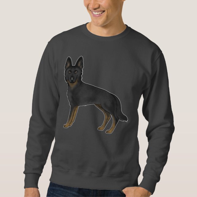 Sweatshirt Berger allemand noir noir Brown Chien GSD noir (Devant)