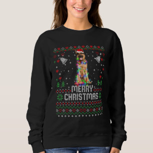 Sweatshirt Berger allemand Santa Hat Chien de Noël Arbre Lumi