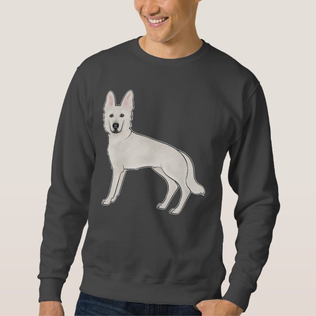 Sweatshirt Berger Blanc Suisse Chien Mignon (Devant)
