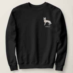 Sweatshirt Berger Suisse Blanc GSD avec texte personnalisé