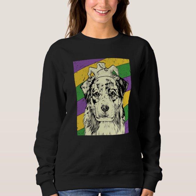 Sweatshirt Bergère Australien Jester Mardi Gras Mère Chienne  (Devant)