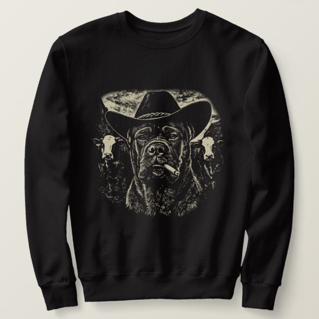 Sweatshirt Bergère Cane Corso Graphique Occidental Cow-boy Ch (Design devant)