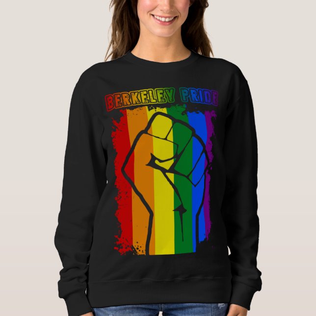Sweatshirt Berkeley LGBT Pride Month LGBTQ Rainbow Flag Gay L (Devant)