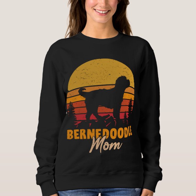 Sweatshirt Bernedoodle Maman Mama Vintage Retro Chien Femmes  (Devant)