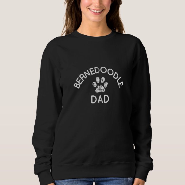 Sweatshirt Bernedoodle Papa Blanc Distressed Chien Poignée Po (Devant)