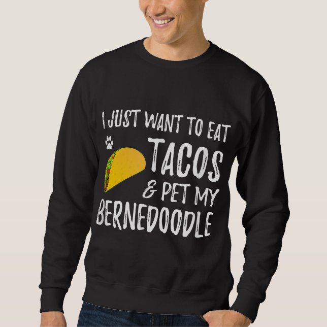 Sweatshirt Bernedoodle Taco Lover Cinco de Mayo Chien Maman (Devant)