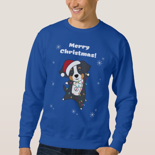 Sweatshirt Bernese Joyeux Noël Joyeux Chiens de Noël Sucer (Devant)
