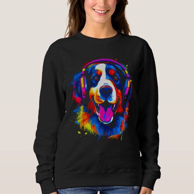 Sweatshirt Bernese Mountain Dog DJ Festival (Devant)
