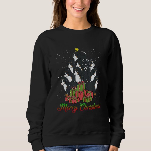 Sweatshirt Bernese Mountain Dog  Matching Santa Christmas Tre (Devant)