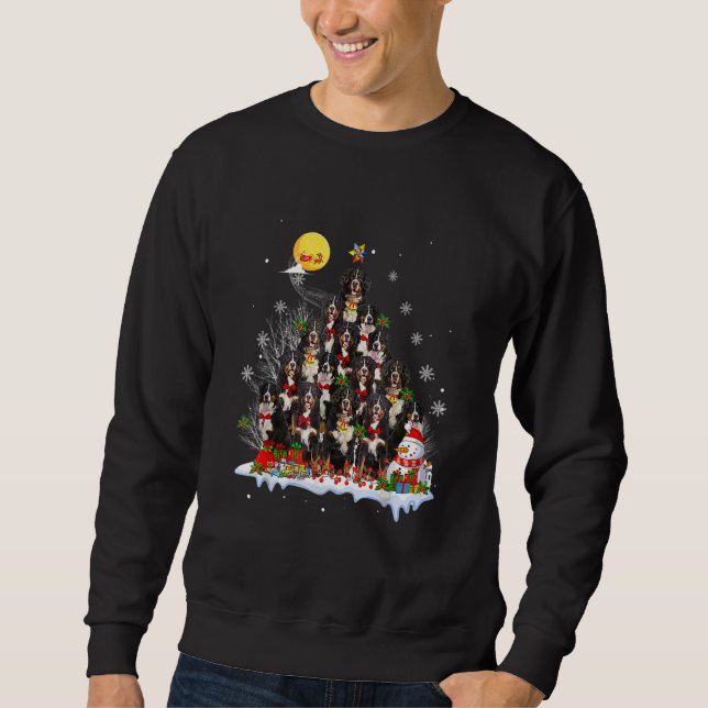 Sweatshirt Bernese Mountain Dog  Matching Santa Christmas Tre (Devant)
