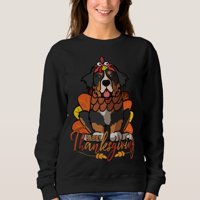 Sweatshirt Bernese Mountain Dog Thanksgiving Dog Turkey Costu (Devant)