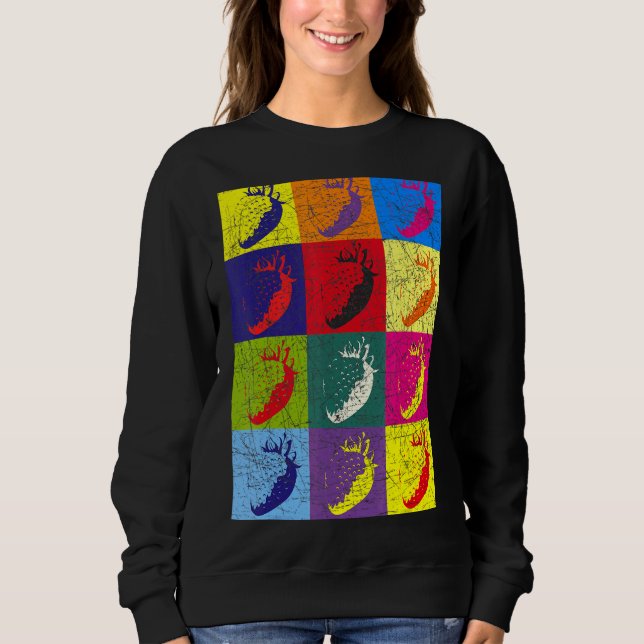 Sweatshirt Berry rouge Nourriture d'été Pop Art fraise 1 (Devant)