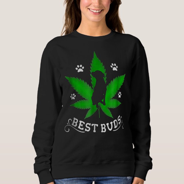 Sweatshirt Best Buy Funny Pitbull Weed Dog (Devant)