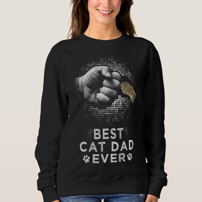 Sweatshirt Best Cat Dad Ever Father & Kitten Paw Fist Bump Ca (Devant)