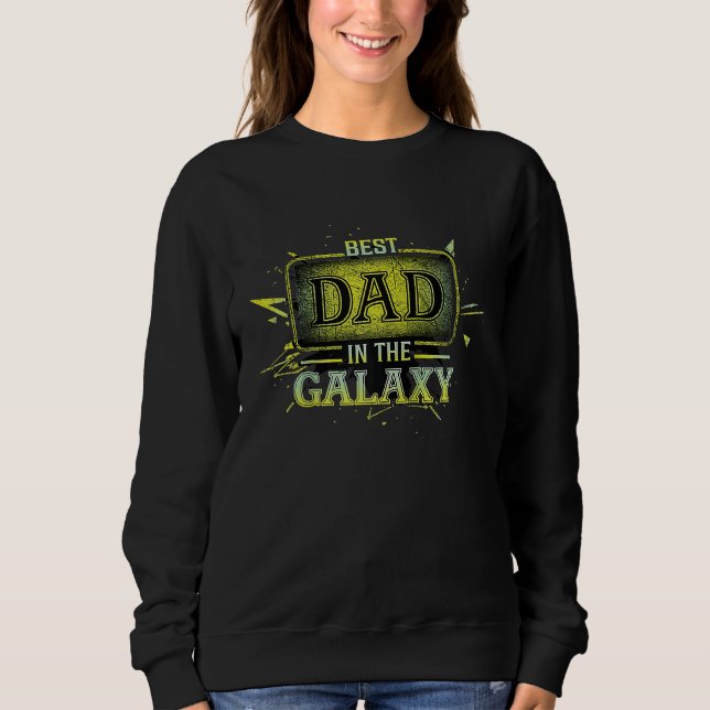 Sweatshirt Best dad in the galaxy Raglan Baseball (Devant)