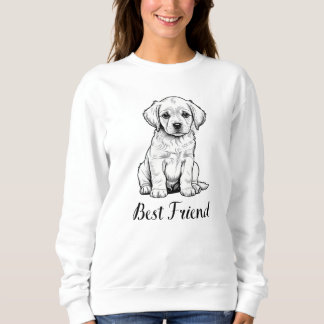 Sweatshirt Best Friend Puppy Sketch - Adorable Dog Art