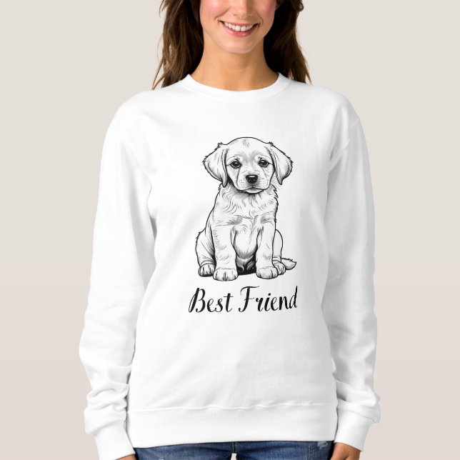 Sweatshirt Best Friend Puppy Sketch - Adorable Dog Art (Devant)