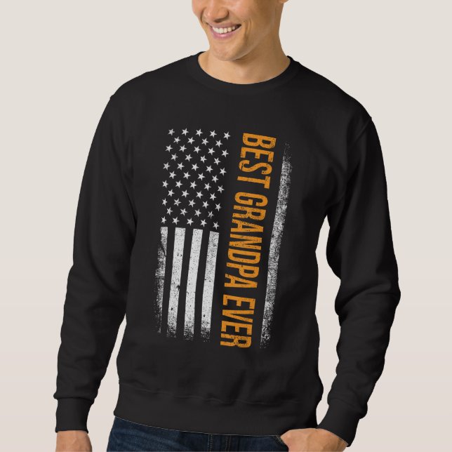 Sweatshirt Best Grandpa ever US american flag for father s da (Devant)