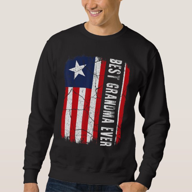 Sweatshirt Best Liberian Grandma Ever Liberia Flag Mother's D (Devant)