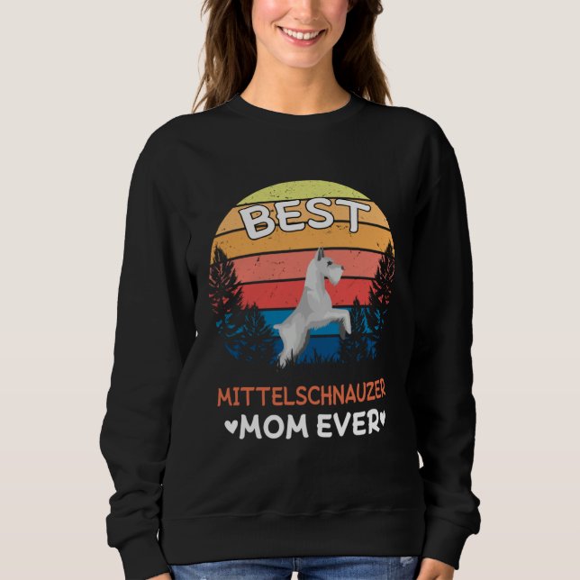 Sweatshirt Best Mittelschnauzer Mom Ever Retro Vintage (Devant)