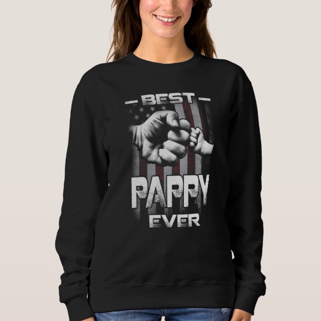 Sweatshirt Best Pappy Ever Fist bump USA Flag Father's Day   (Devant)