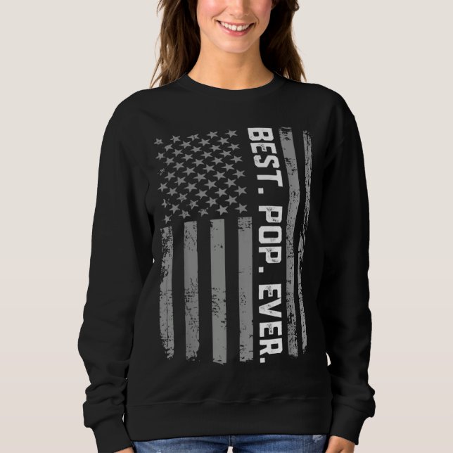 Sweatshirt Best Pop Ever Vintage American Flag (Devant)