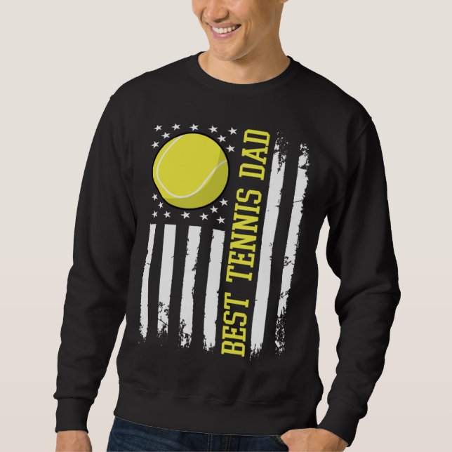 Sweatshirt Best Tennis Dad Tennis Daddy US Flag (Devant)