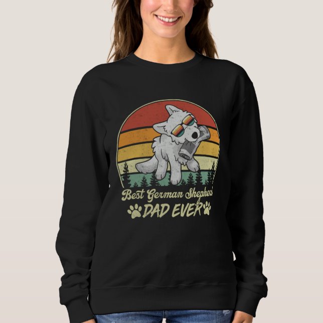 Sweatshirt Best White German Shepherd Dad Ever Retro Dog Fath (Devant)
