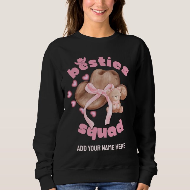 Sweatshirt BESTIES SQUAD Western Cowgirl Coquette (Devant)