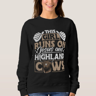 Sweatshirt Bétail des Highlands Cette Fille Court Sur Jésus E