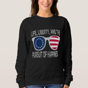 Sweatshirt Betsy Ross 4 juillet Lunettes de soleil au drapeau