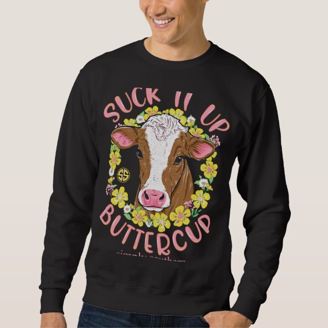 Sweatshirt Beurre-Beurre-Simplement-Sud-Vache-Drôle (Devant)